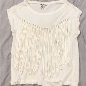 Forever 21 white fringe shirt